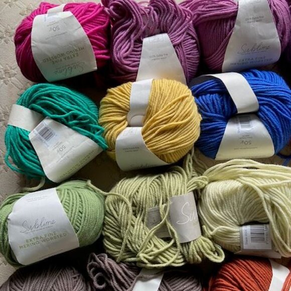 SUBLIME BY SIDAR - 24 ASSORTED SKEINS -  BEAUTIFUL COLORS - Picture 3 of 7